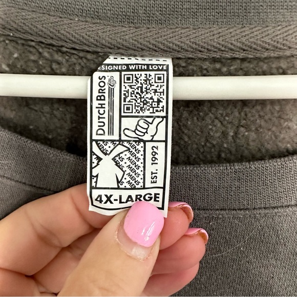 Dutch Bros XL+4X RARE NEW IN PACKAGE “Death By Decaf” Gray Hoodie DB 1992 - Picture 5 of 5